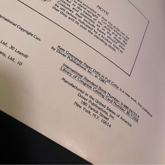 Kate Greenaway 1981 Paper Dolls in Full Color Book - Picture 5 of 12